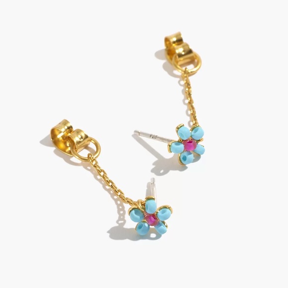 Madewell Jewelry - NEW Madewell Seed Bead Daisy Chain Huggie Earrings